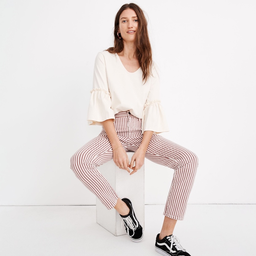 Madewell The High-Rise Slim Boyjean in Luca Stripe Size 28
